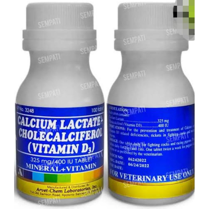 Calcium Lactate+Cholecalciferol Vitamin D3 Ayam Adu