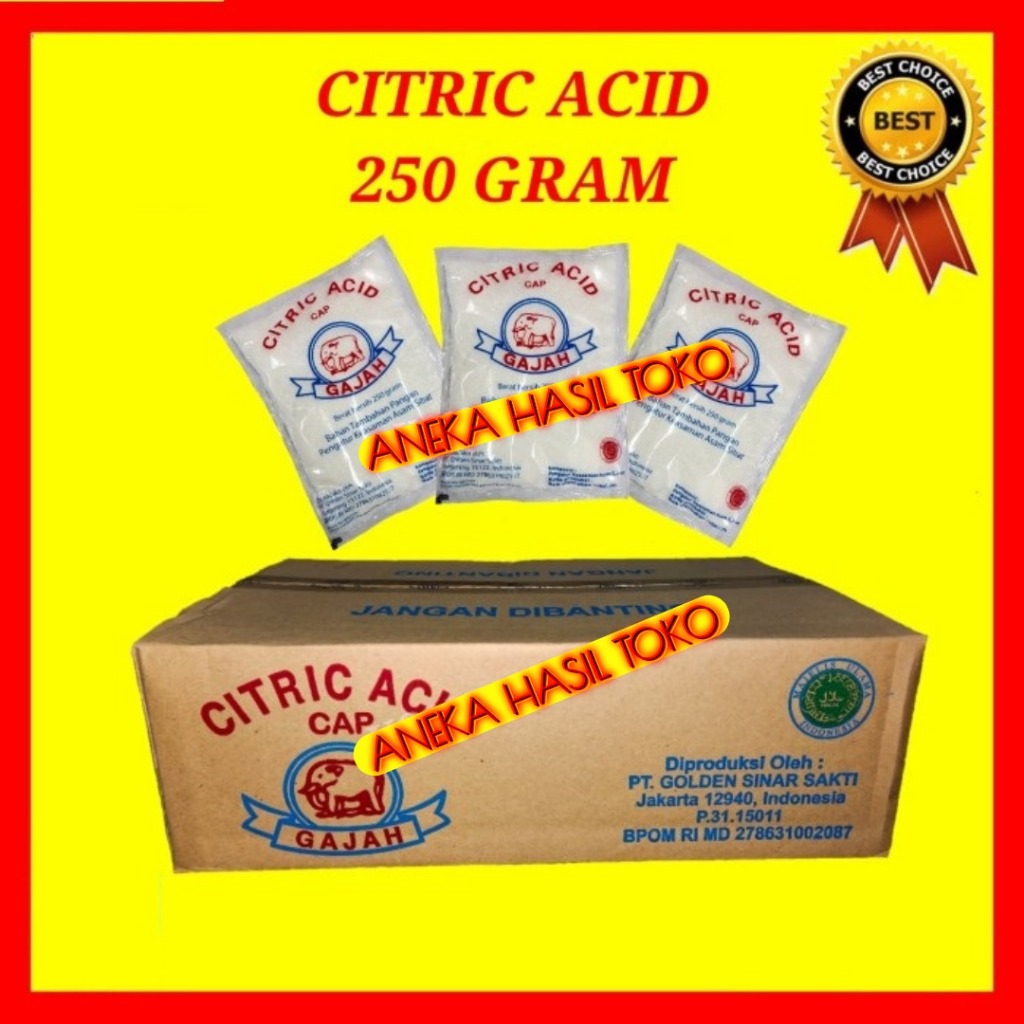 

Citric Acid Cap Gajah 250 GR