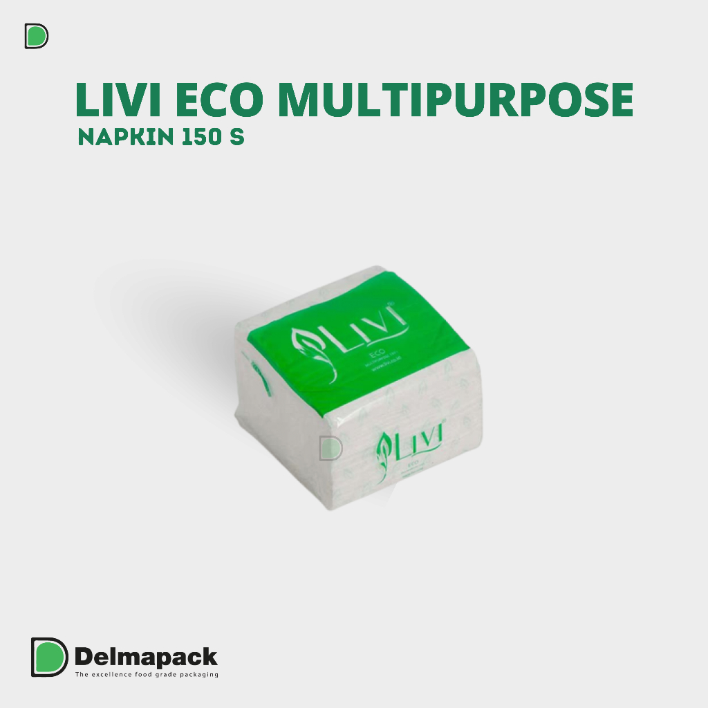 (GOSEND/GRAB) TISSUE LIVI ECO MULTIPURPOSE NAPKIN 150S / TISU LIVI 1 DUS / LIVI KARTONAN