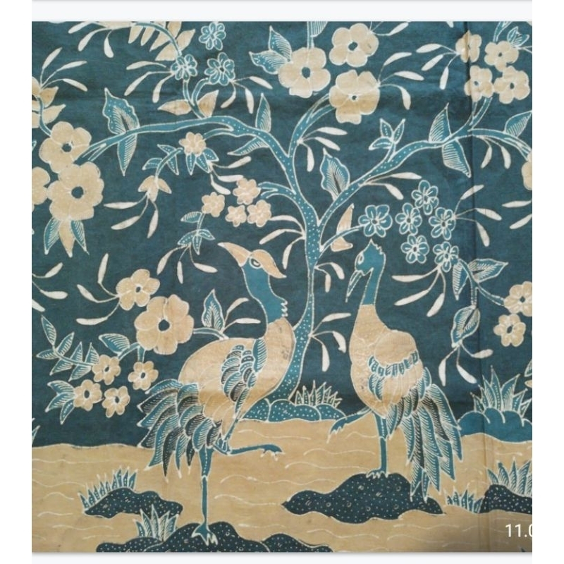 KAIN BATIK TULIS PWARNA ALAMI MOTIF BURUNG BANGAU
