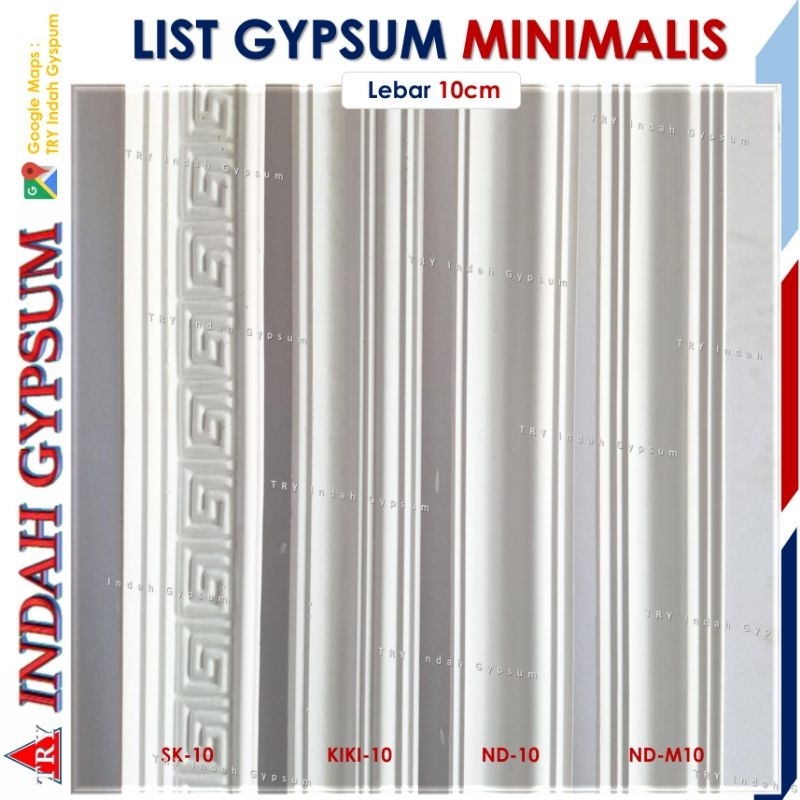 List Gypsum Polos 10cm MINIMALIS - Original TRYINDAH