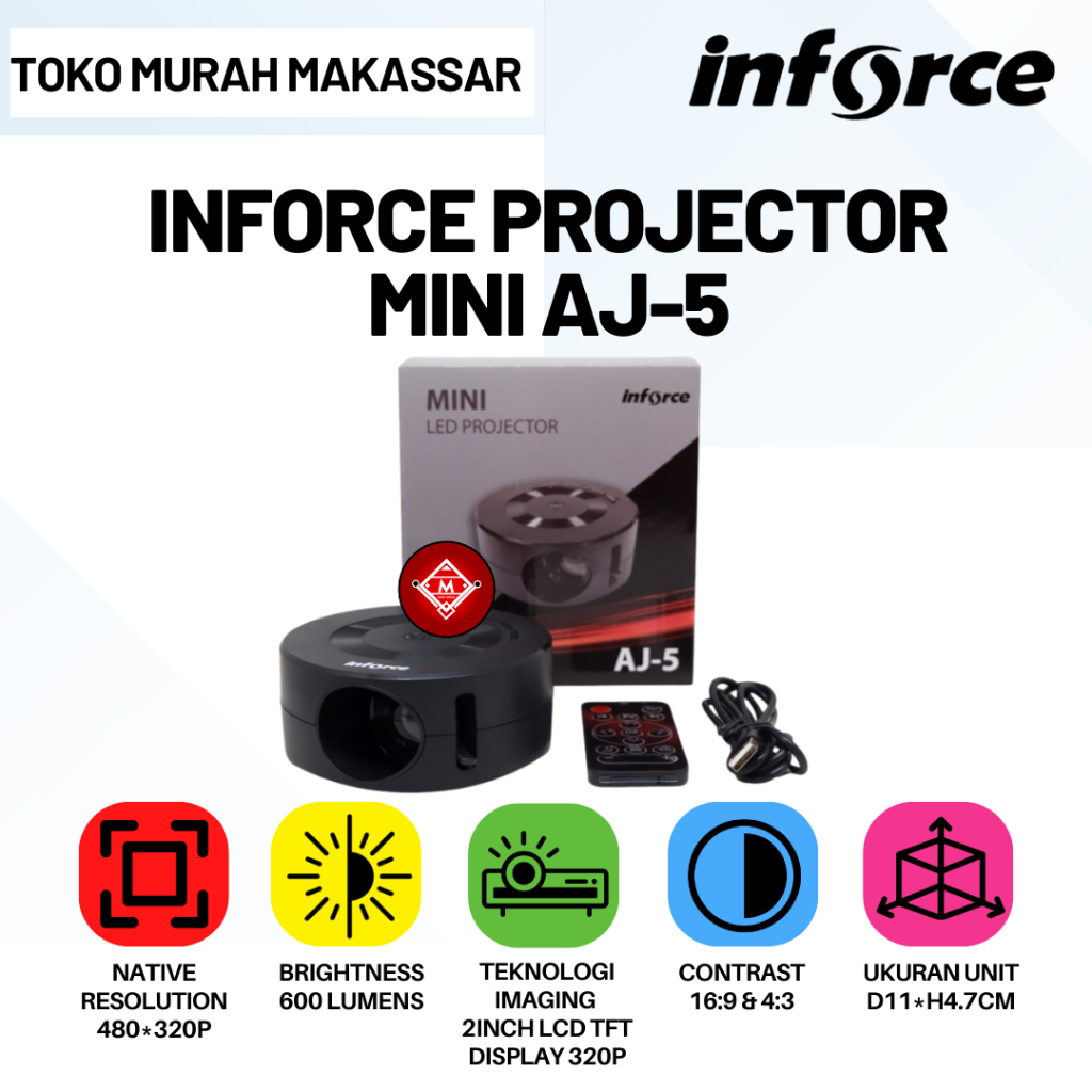 INFORCE PROJECTOR LCD MINI AJ5 / PROYEKTOR MINI INFORCE MURAH / PRJ-INF09