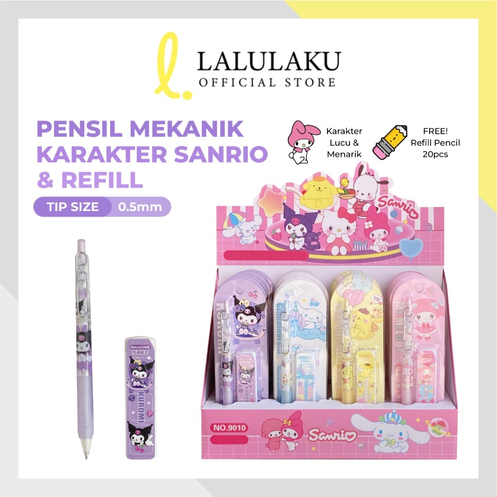 

Pensil Mekanik 0,5 MM Motif Sanrio Free Refill / Pensil Otomatis Sanrio