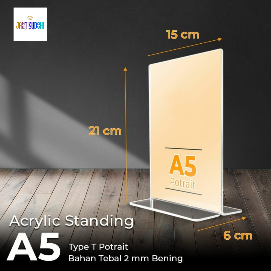 

Acrylic Tent Holder / Akrilik Tent Card A5 Tempat Brosur Meja / A5 Tent Potrait