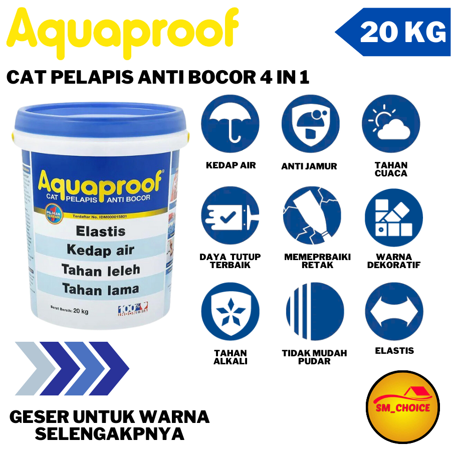 [PART 1] AQUAPROOF CAT ANTI BOCOR 20KG  CAT ANTI BOCOR AQUAPROOF 20KG CAT PELAPIS ANTI BOCOR AQUAPRO