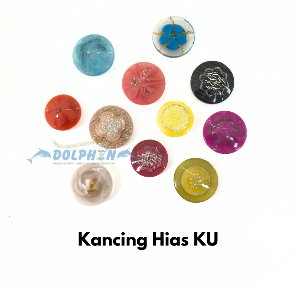 [Per 6 BIJI] Kancing Hias KU 32L / 21 mm Kancing Baju Wanita Murah