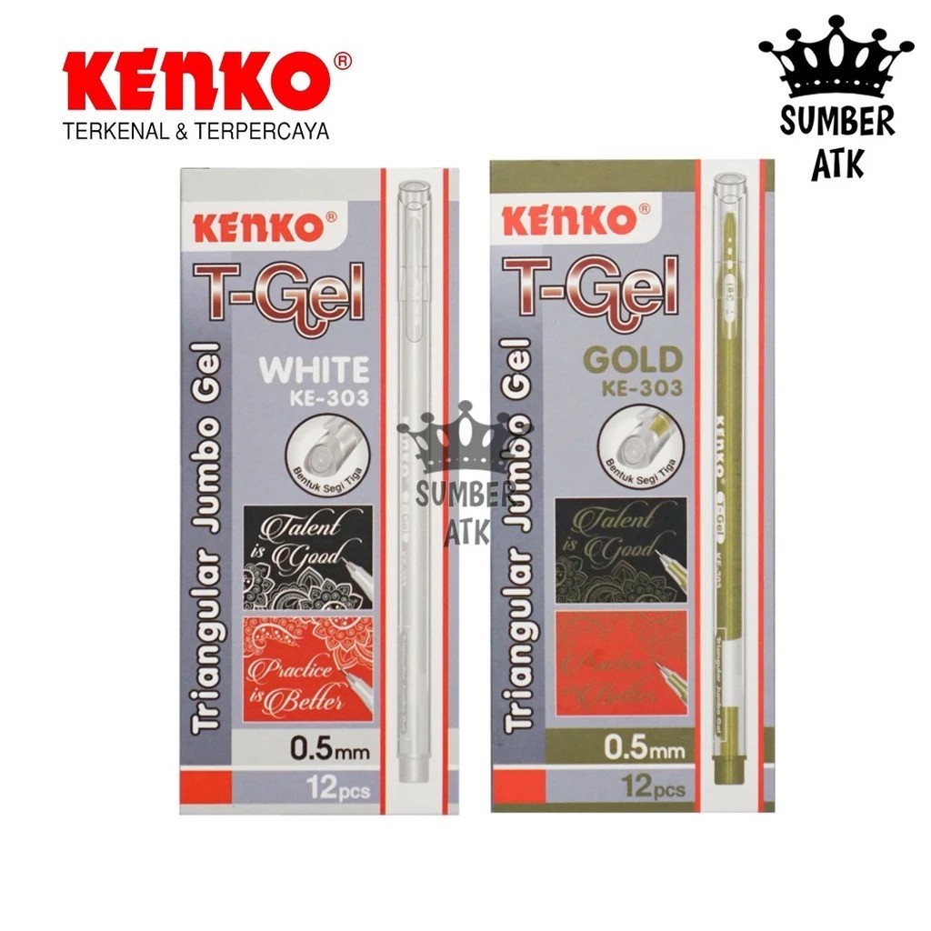 

Gel Pen KE-303 T-Gel Gold, White KENKO