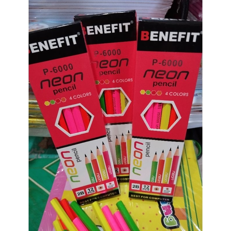 

(12pcs) PENSIL BENEFIT NEON P-6000/ PENCIL 2B BENEFIT