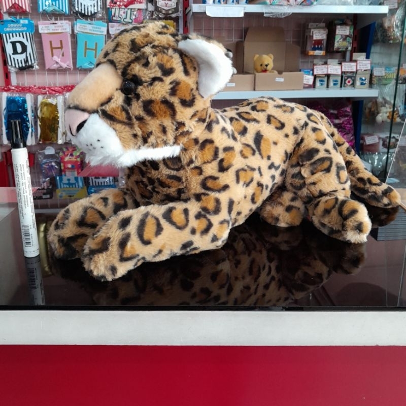 Boneka Harimau Putih Macan Tutul Baring Duduk White Tiger Leopard Jaguar
