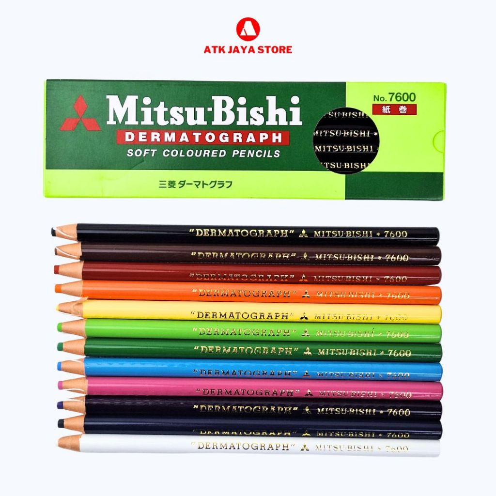 

Pensil kaca : dermatograph Mitsubishi 7600 ecer (ready 12 warna)