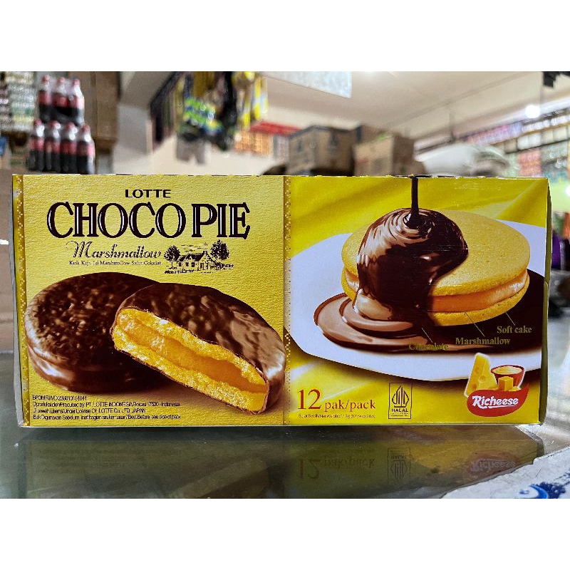 

LOTTE CHOCO PIE Isi 12 @ 28 gram / COKLAT / KEJU