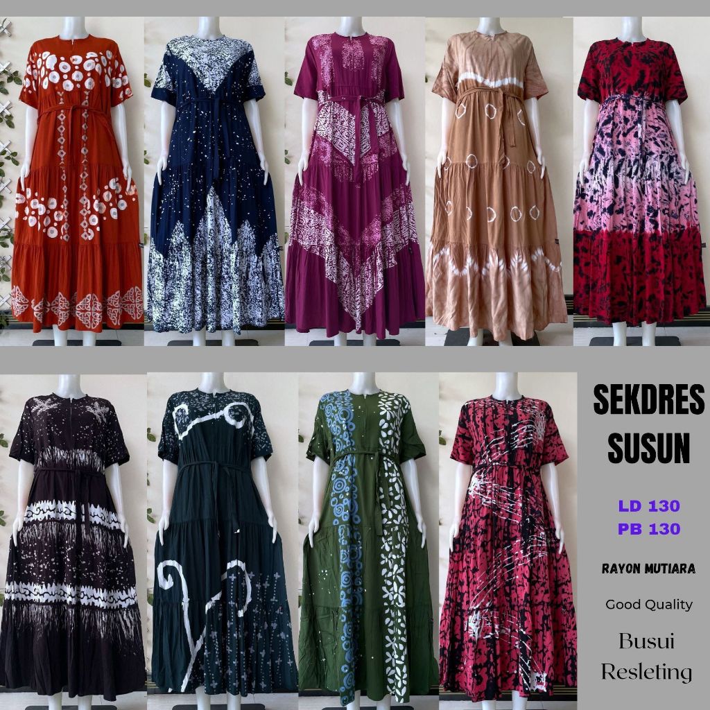 Daster LD 130 Sekdress Susun Rayon Mutiara super jumbo