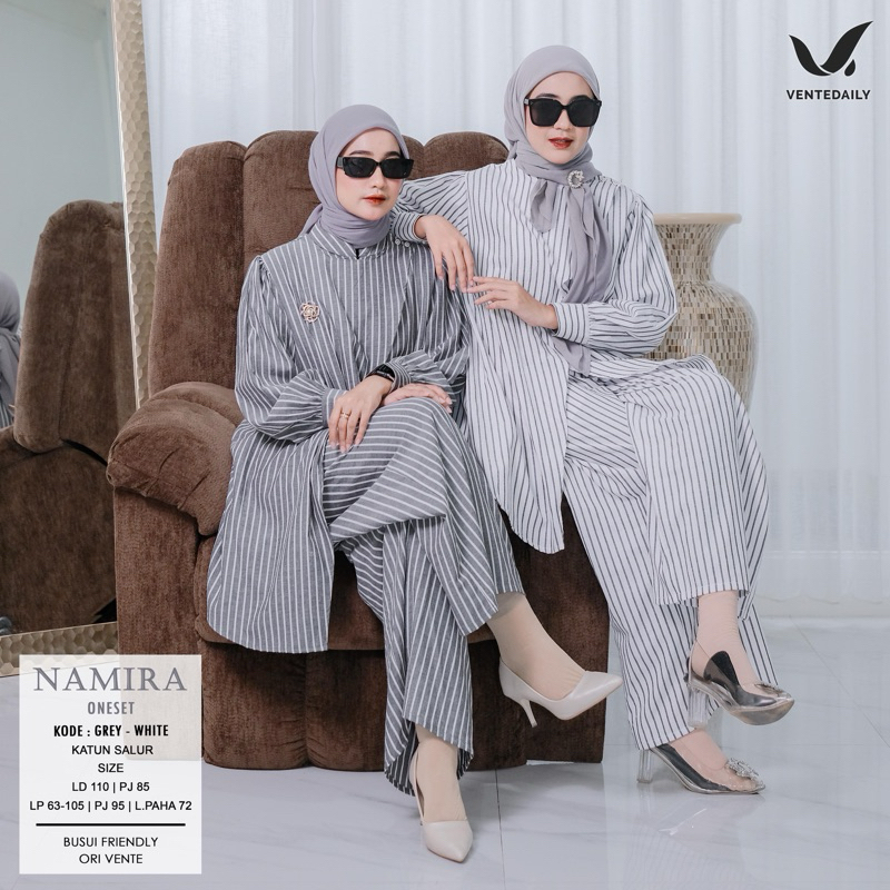 [Vican] Vente Daily Namira • Afrina Outer Set 3 in 1 Oneset Setelan Kantor Formal Casual Polos Matt 