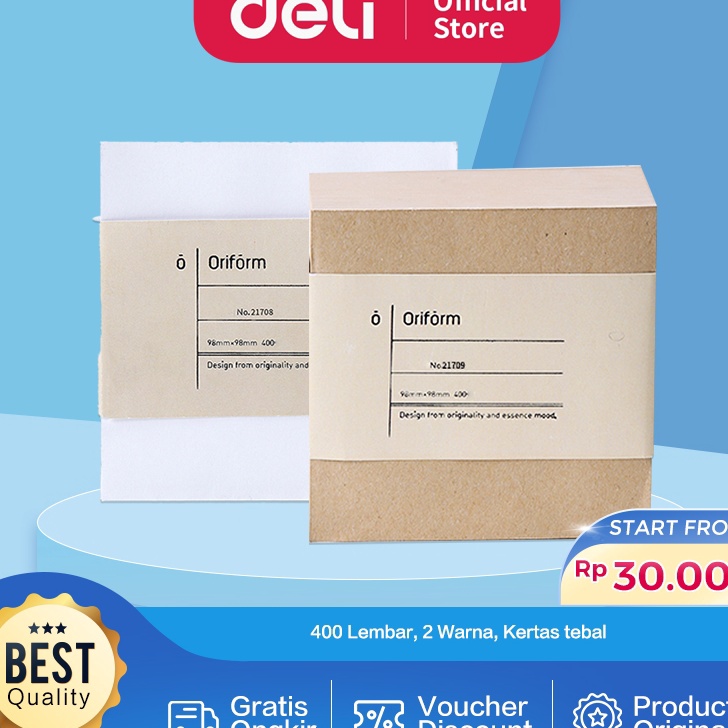 

KUALITAS TANPA KOMPROMI Deli Memo Paper Kertas Memo 4 Lembar Warna Putih GadingCoklat 2178 2179