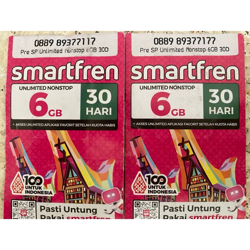 PERDANA NOMOR CANTIK SMARTFREN 6gb / 12gb / 17gb UNLIMITED