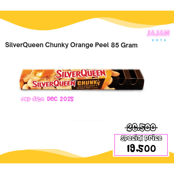 

Silverqueen Chunky Bar Orange Peel 85 gram