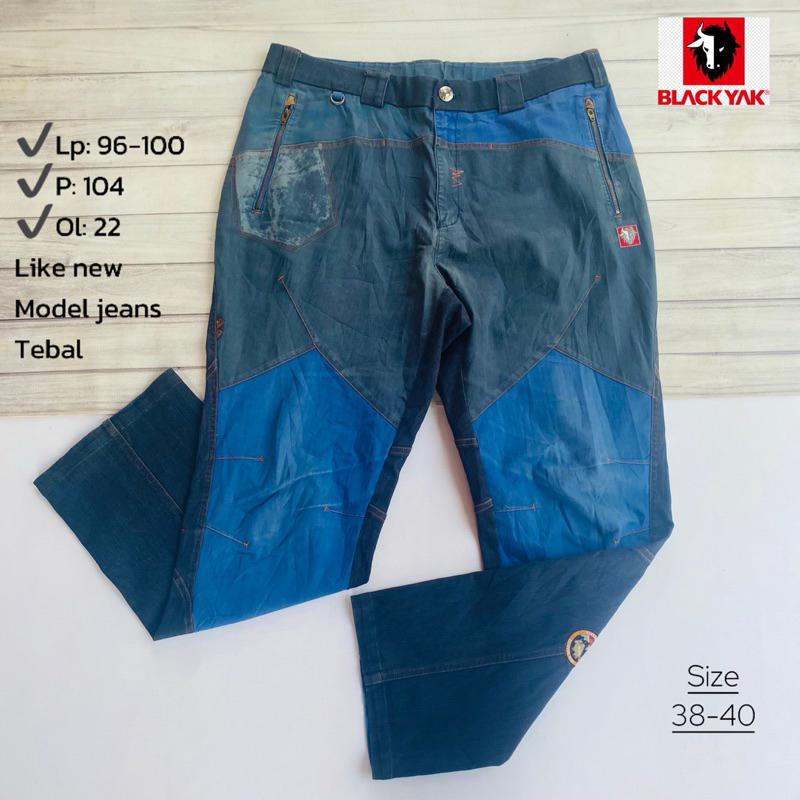 Celana outdoor Blackyak jeans tebal