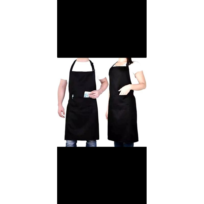 Celemek masak apron masak motif polos waterproof anti air koki