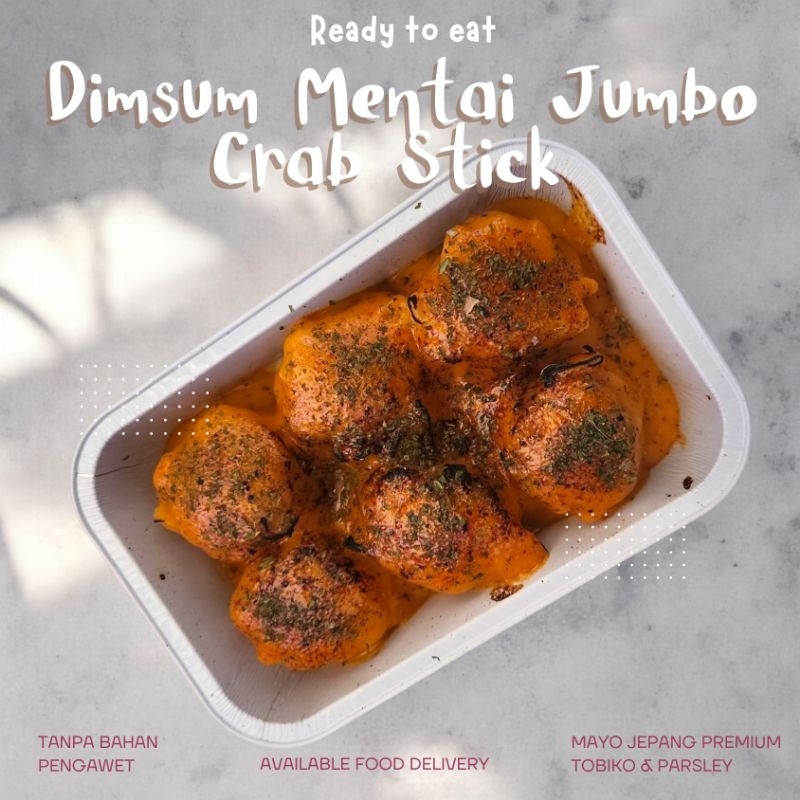 

[READY KIRIM SOMEDAY] DIMSUM MENTAI JUMBO CRAB STICK PREMIUM TOBIKO PEDAS - DIMSUM HALAL - FRESH HOME MADE