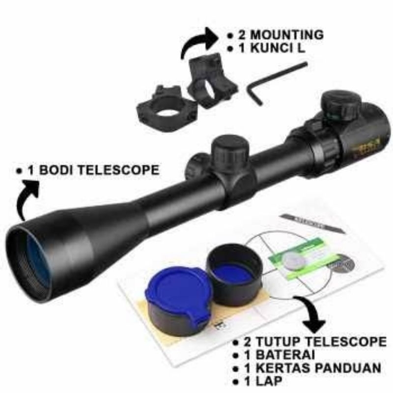 telescope bsa 3-9x40eg+sunhide 40