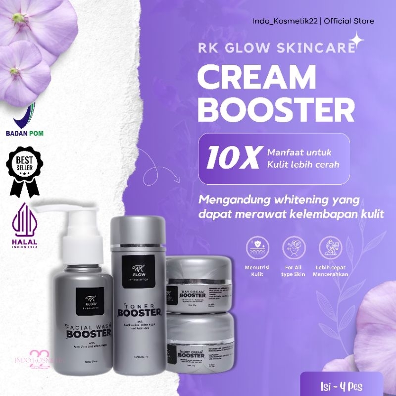 Cream Booster RK Glow Premium Original BPOM 100%  - Whitening & Acne Solution | BPOM | Atasi Jerawat