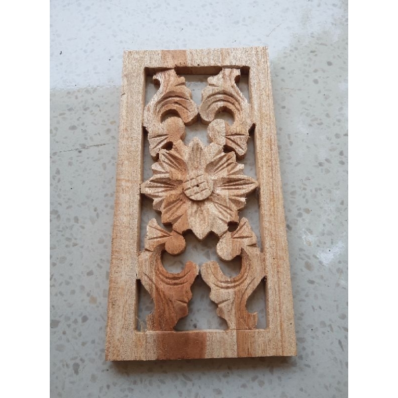isian loster ukir kayu roster kusen pintu jendela boven lisplang dekorasi dinding 14x27 cm