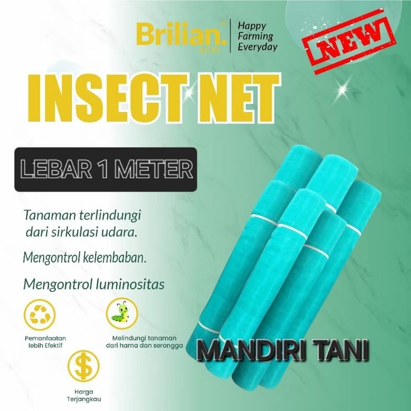 kasa Hijau Insect Net 1 Roll Ukuran 1 x 50 Meter / Jaring Nyamuk / Jaring Keramba / Jaring Ikan