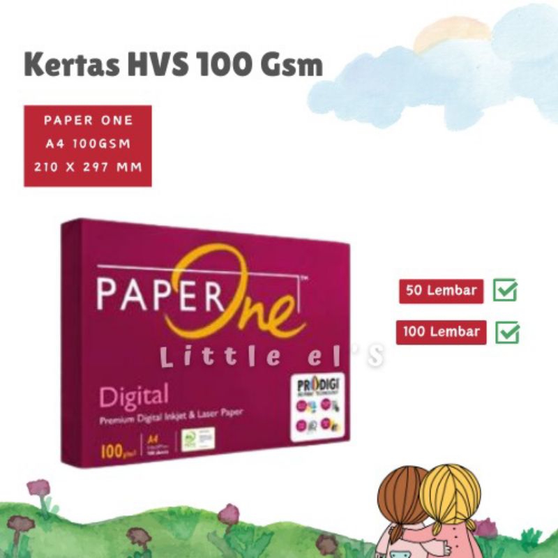 

(100 Lembar) Kertas HVS PaperOne A4 100gr 100Gsm Kertas Fotocopy Kemasan Repack