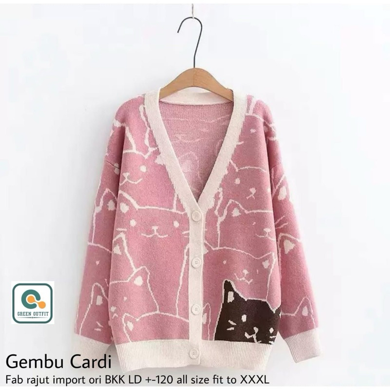Gembu Cardigan // Cardigan Panjang Motif Kucing