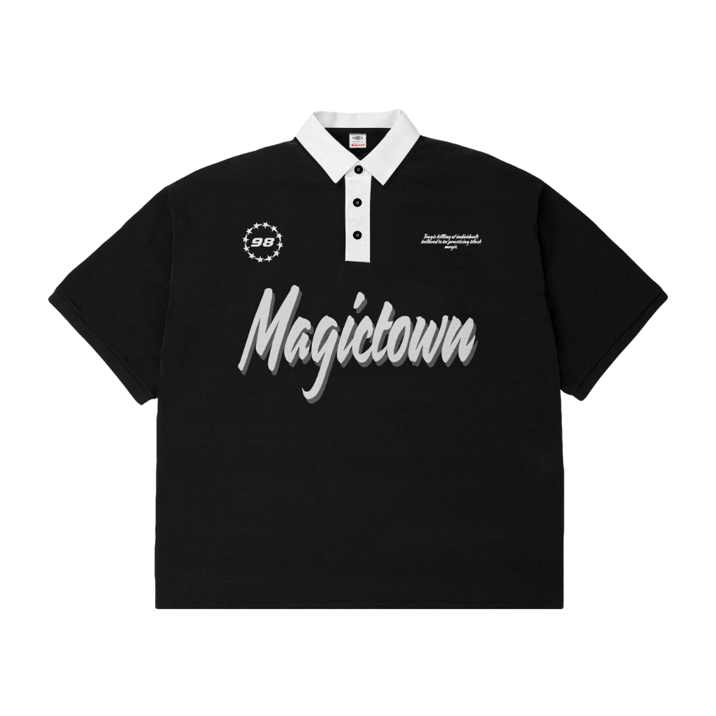 MVRCK IDN Oversize Rugby Polo Shirt Magictown 98 - Kaos Polo Rugby Oversize Hitam