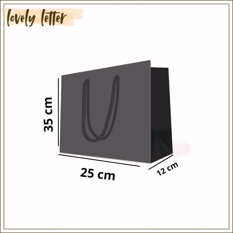 

Paperbag Hitam Polos uk 30x35x12 cm
