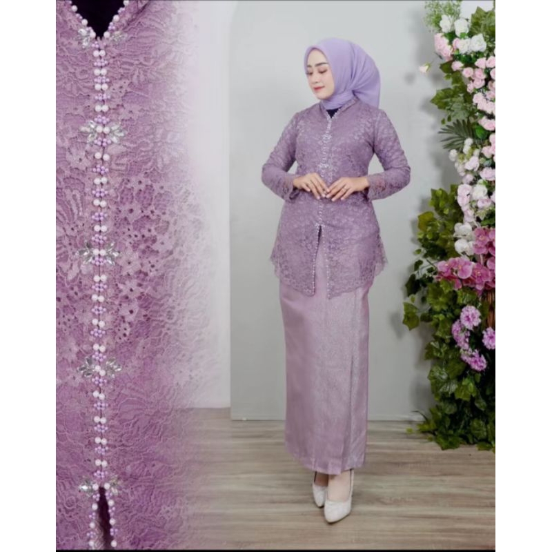 setelan Kebaya Busui freandly encim brukat payet kebaya kurung peplum dress modern Kebaya Busui frea