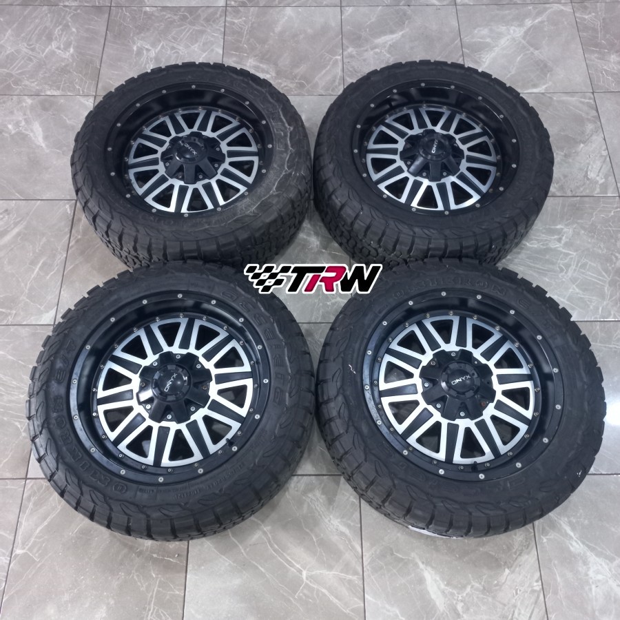 VELG MOBIL BEKAS PAJERO R20 LUBANG 6 ONYX R20X9 H6X139,7 ET12 + BAN OMIKRON CT (2022) 275 55 R20