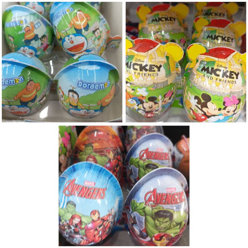 

JLO Chococup Egg candy avenger doraemon mickey mouse