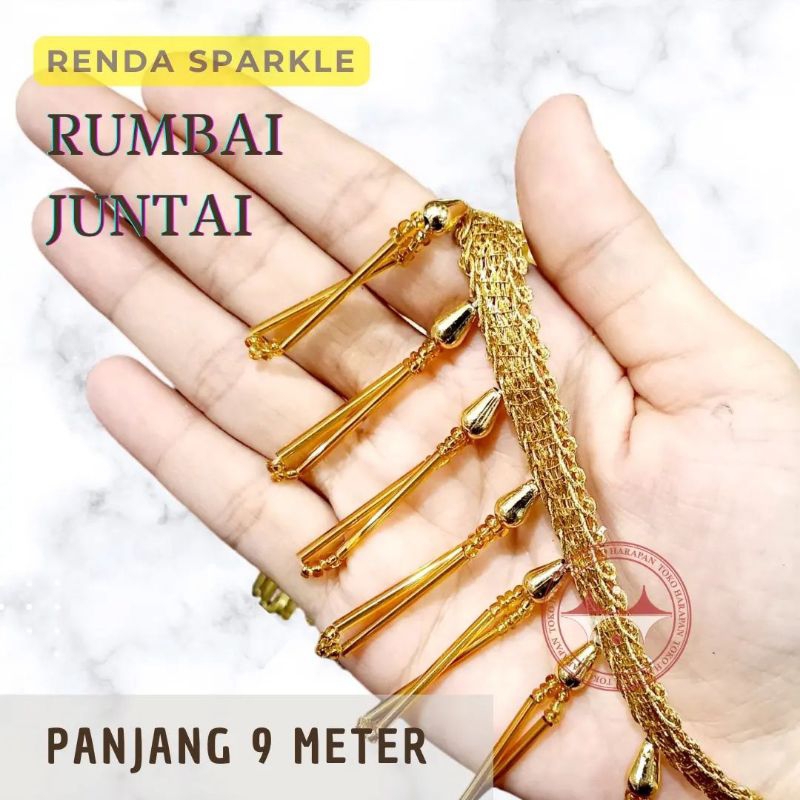 Renda Rumbai SPK ROL Renda Juntai Baju Rombe Gold