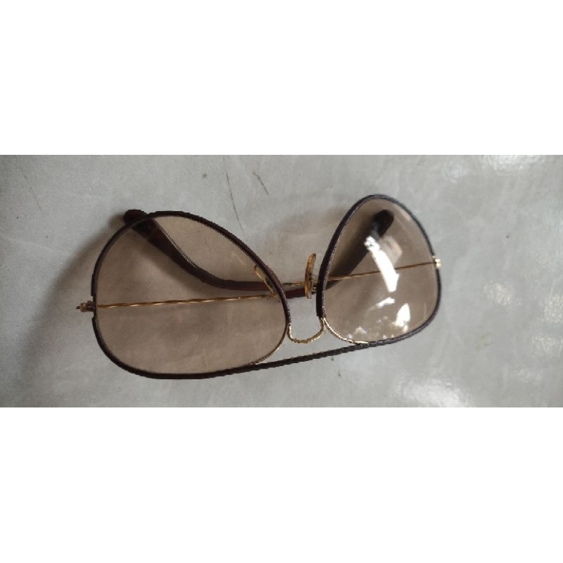 rayban large metal Aviator leather usa