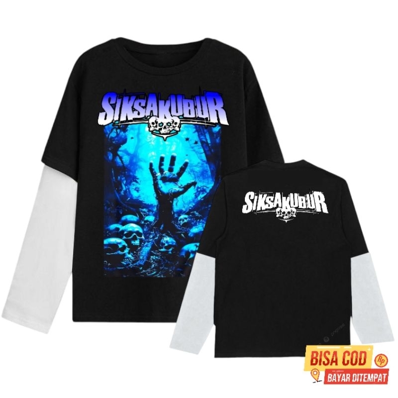T-shirt DOUBEL LAYER band SIKSA KUBUR distro original | kaos panjang LONG SLEEVE band metal SIKSA KU