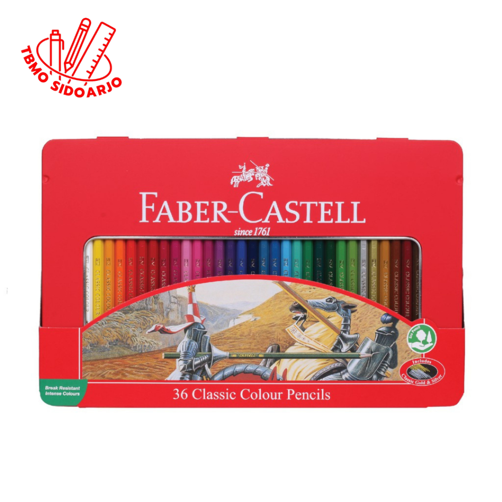 

TBMO Faber Castell Classic Colour Pencil Pensil Warna set 36 Tin Case 115846