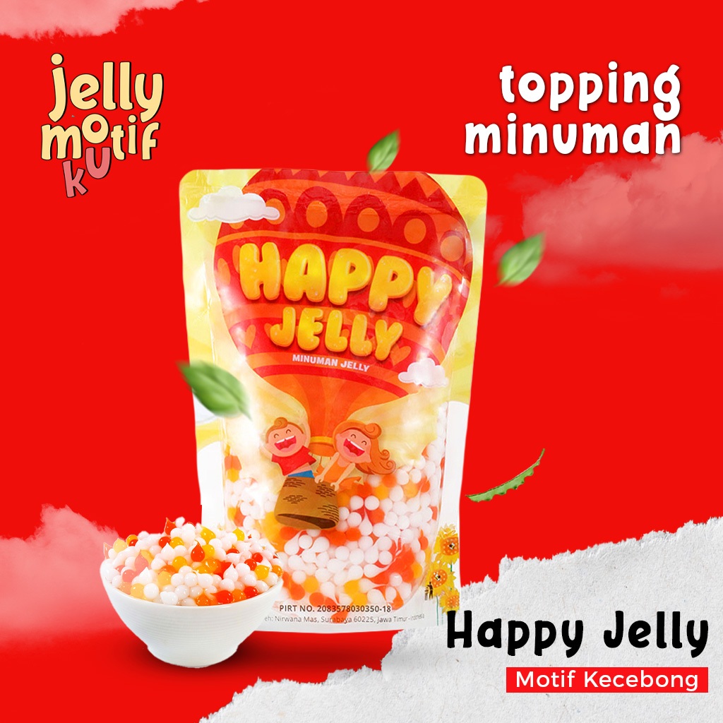 

Topping Minuman Rainbow Jelly Happy Jelly Mutiara Kosena 500gr