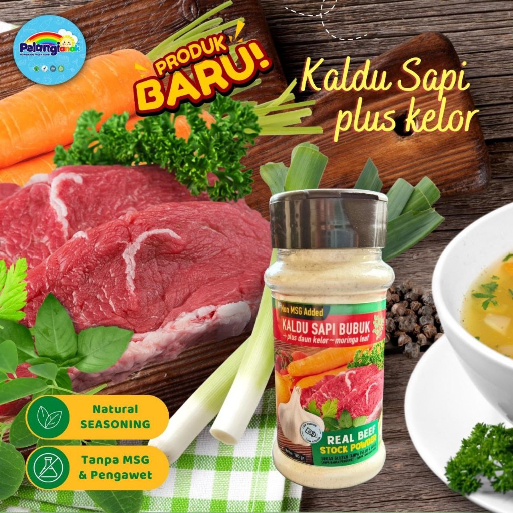 

KALDU SAPI + DAUN KELOR PELANGI ANAK GLUTEN FREE MPASI DIET SEHAT NON MSG TANPA PENGAWET