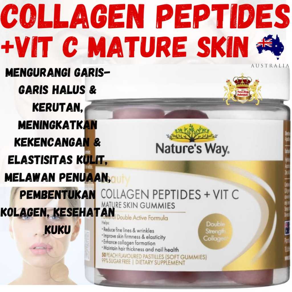 Nature's Way Beauty Collagen Peptides + Vit C Mature Skin 50 Gummies