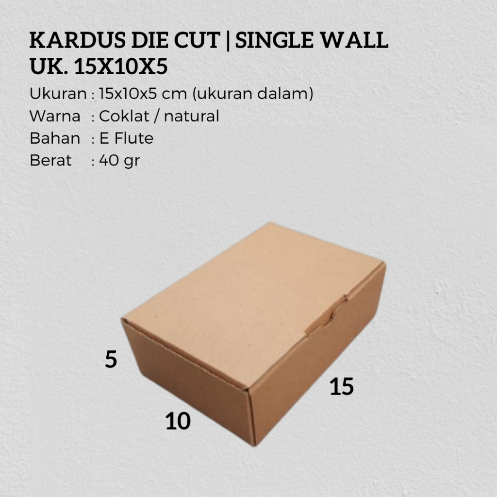 

Kardus karton uk.15x10x5 cm | Kardus Die Cut