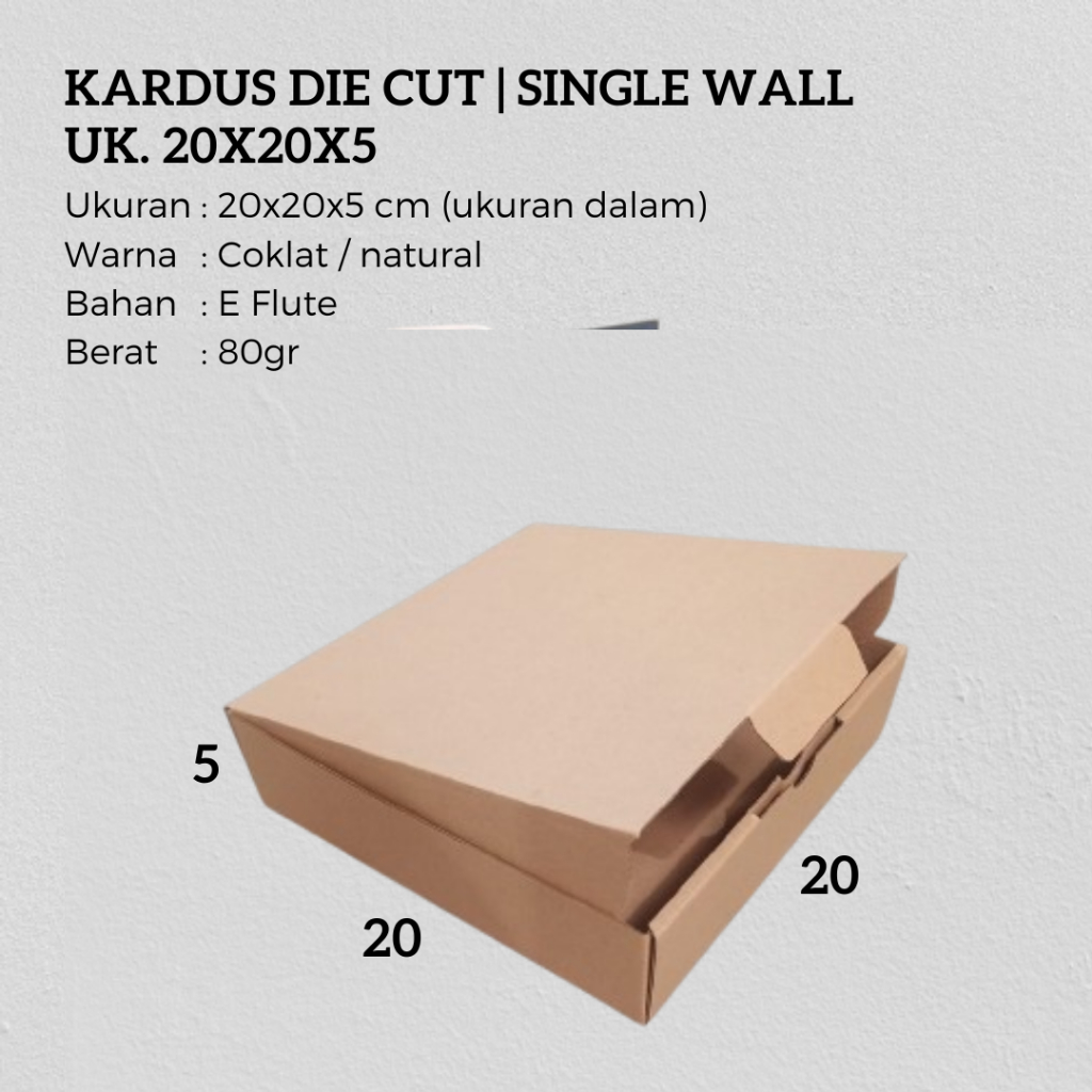 

Kardus karton uk.20x20x5 cm | Kardus Die Cut