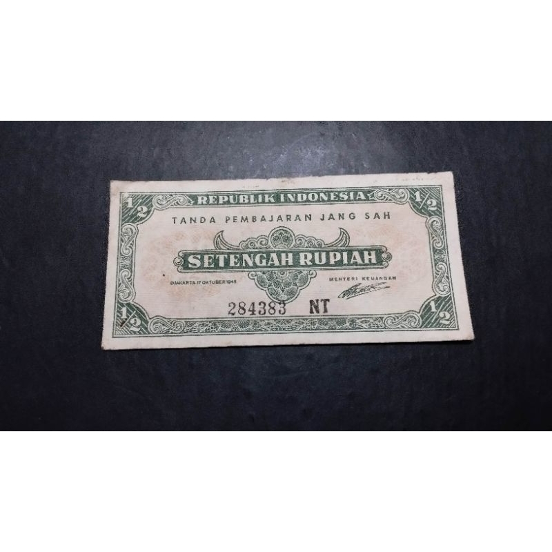 UANG KUNO ½ RUPIAH ORI TAHUN 1945