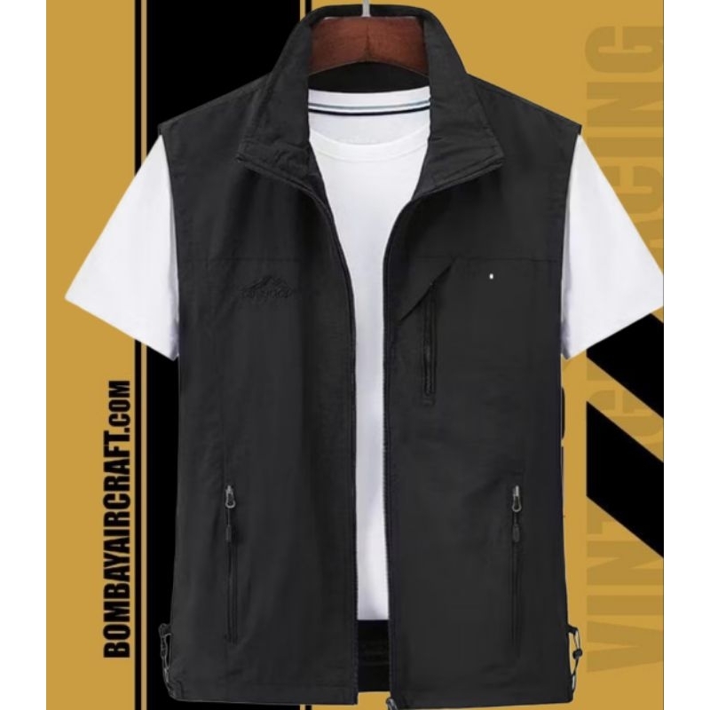 Rompi Parasut Pria Rompi Polos Waterproof Rompi Outdoor Rompi Komunitas