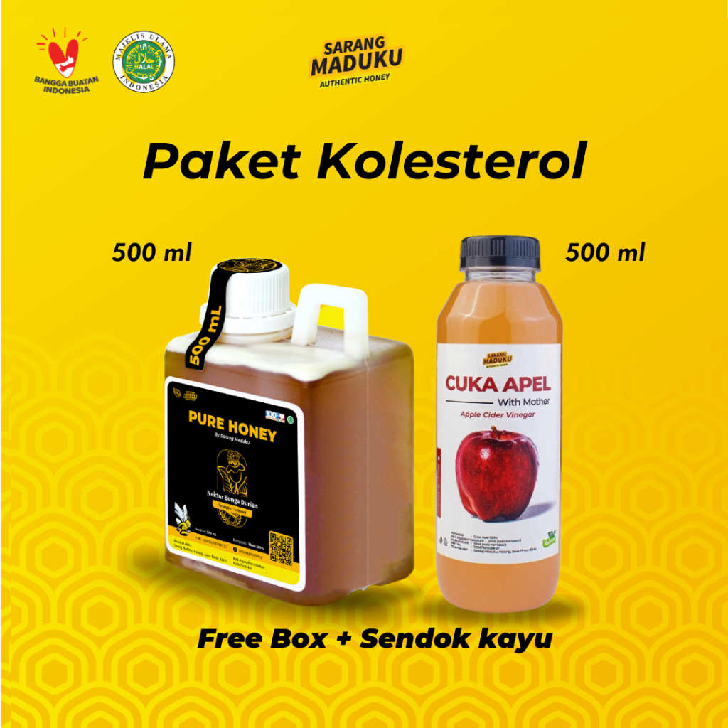 

Sarang Maduku - Paket Kolesterol– 2 in 1 – Madu Durian – Cuka Apel