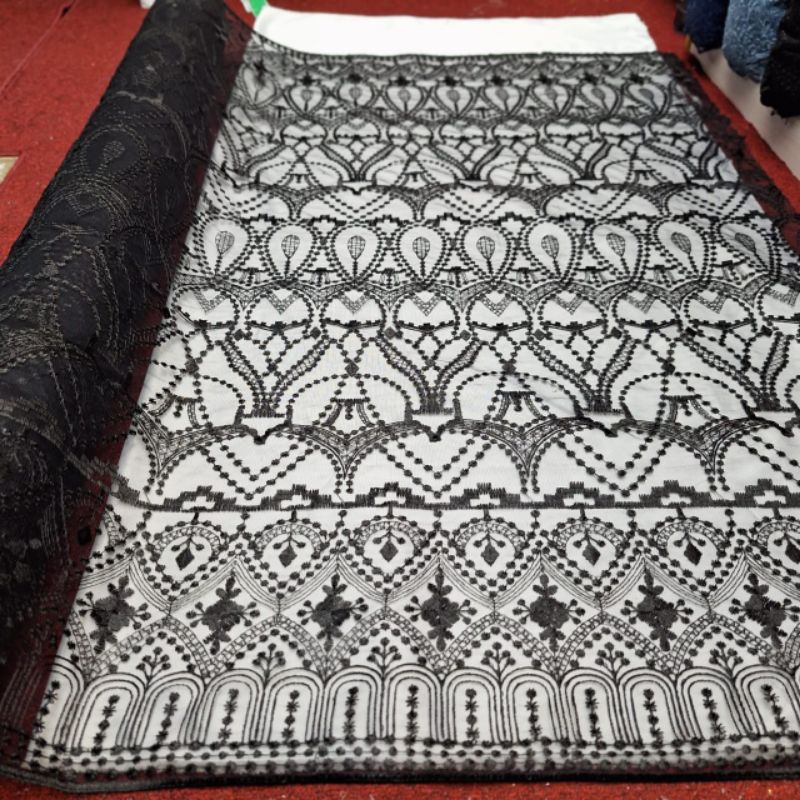 PROMO MURAH Kain tille bordiran tebal/tille kebaya bordir/kebaya bordir cocok untuk gamis,gaun