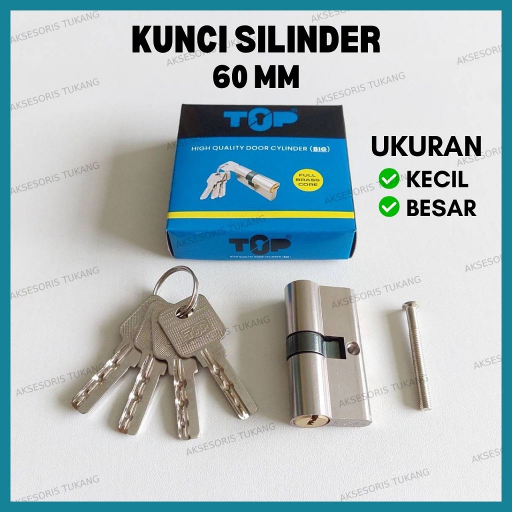 Silinder Kunci Pintu 60mm Kecil Sedang Besar 60 mm Cylinder Anak Kunci Pintu TOP