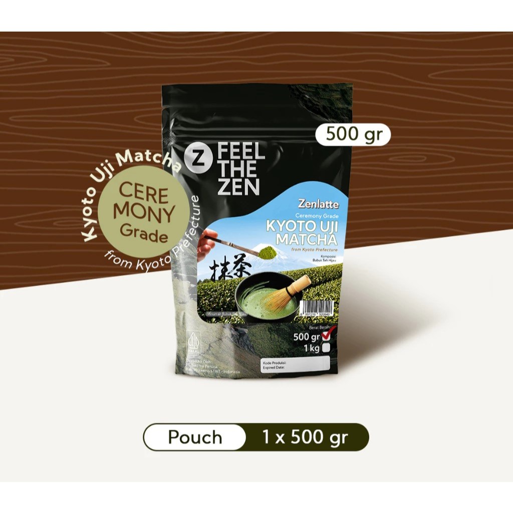

Zenlatte Pure Kyoto Uji Matcha - Bag 500gr Ceremonial Grade | Pure Matcha | Bubuk Uji Matcha