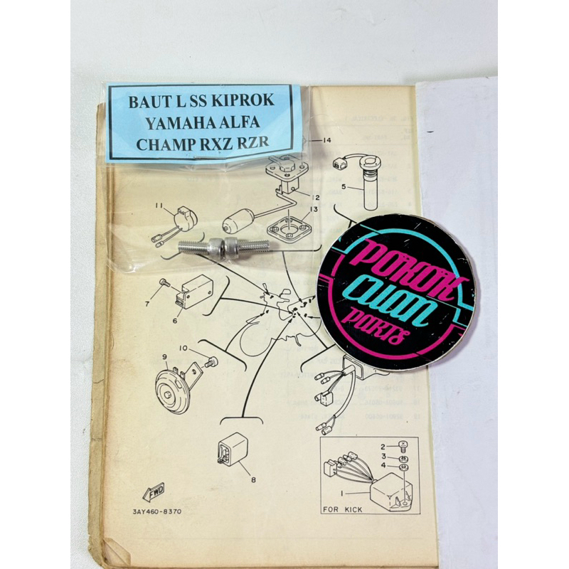 Baut L stainless kiprok Yamaha ALFA CHAMP RXZ RZR